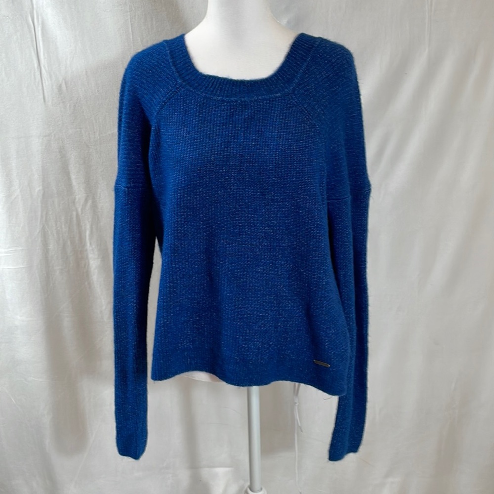 Abercrombie & Fitch Sweater Size Small Beautiful Blue with Ribbon Tie EUC